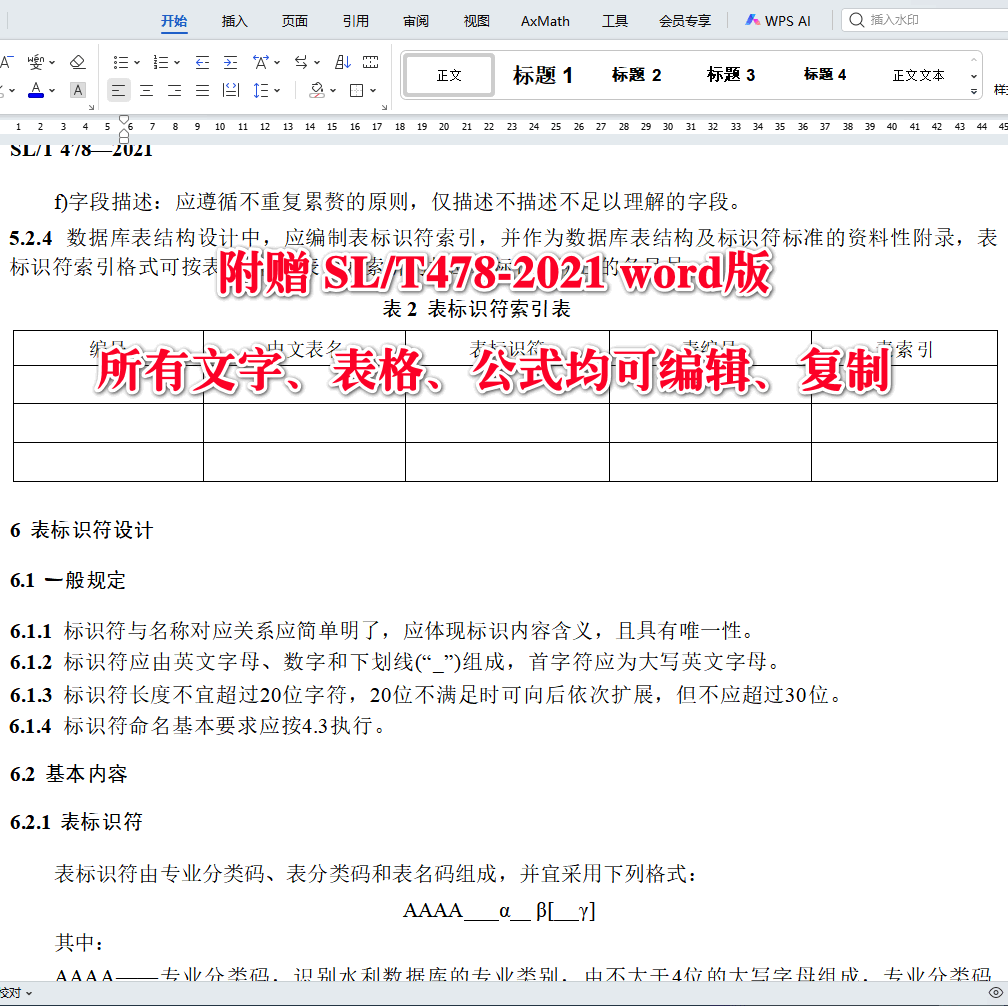 《水利数据库表结构及标识符编制总则》（SL/T478-2021）【全文附高清无水印PDF版下载】4