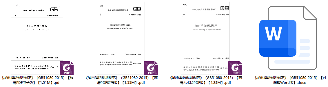 《城市消防规划规范》（GB51080-2015）【全文附高清无水印PDF+可编辑Word版下载】1