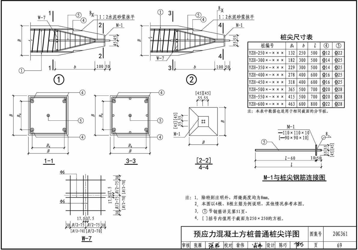 《预制混凝土方桩》（图集编号：20G361）【全文附高清无水印PDF版下载】-国家标准及行业标准-集标数字资源网