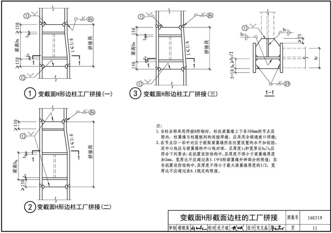 《多、高层民用建筑钢结构节点构造详图》(图集编号:16G519)【全文附高清无水印PDF版下载】2