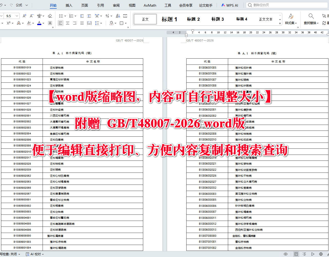 《林业有害生物防治术语与代码》（GB/T48007-2026）【高清无水印PDF版+Word版下载】2