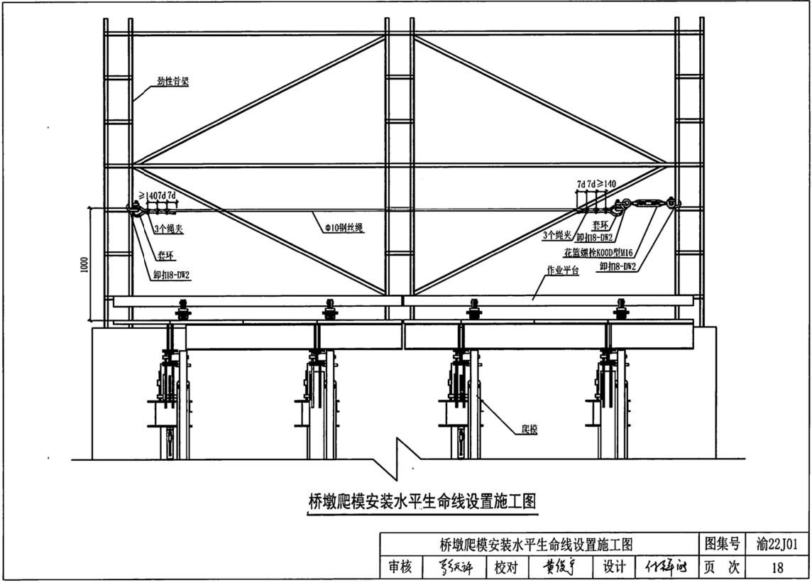 《建设工程施工现场防高处坠落生命线设置标准图集》(图集编号:渝22J01)【高清无水印PDF版下载】2