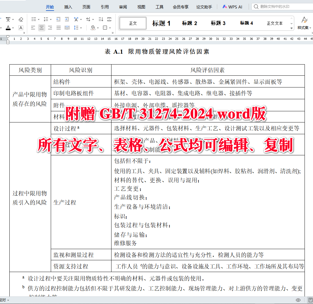 《电子电气产品限用物质管理体系要求》（GB/T31274-2024）【全文附高清无水印PDF+可编辑Word版下载】4